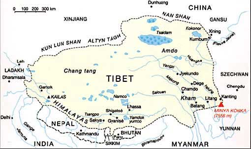 Carte du Tibet