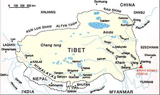Carte du Tibet